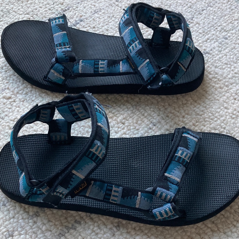 Teva Black and Blue Patterned Sandals
